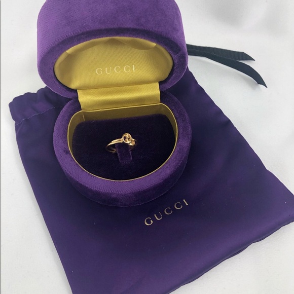 Gucci 1973 style GG double connected ring 18k Gold NEW IN BOX w/ POUCH AS SHOWN - Picture 5 of 11
